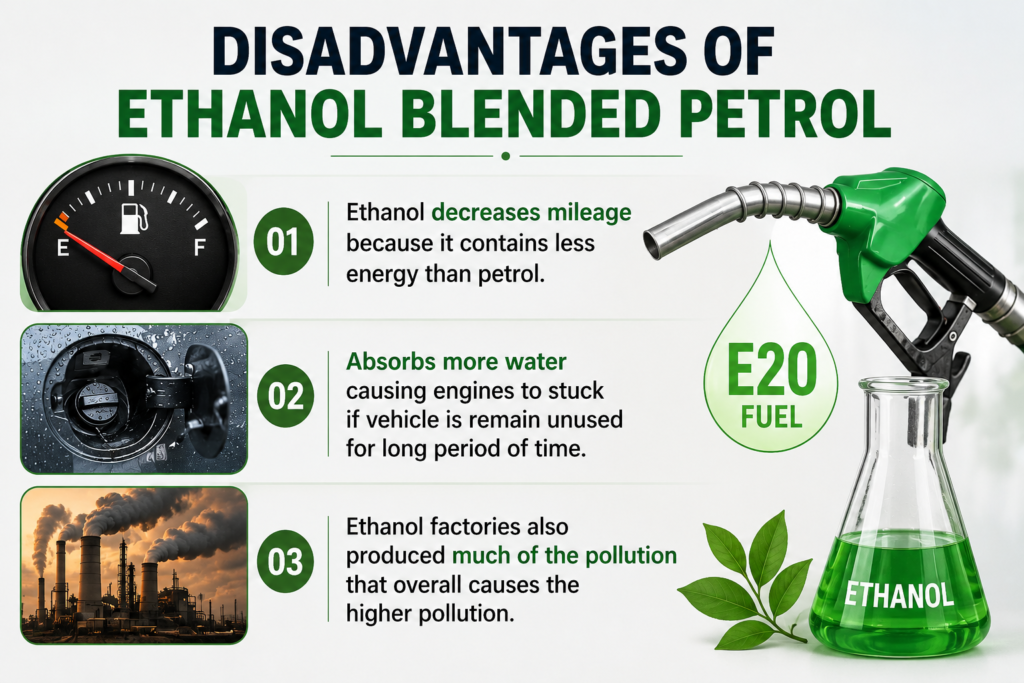 Disadvantage of Ethanol Blended Petrol